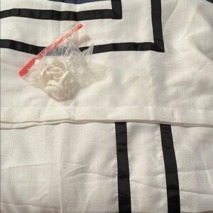 Elegant White and Black Curtain Set